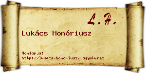 Lukács Honóriusz névjegykártya